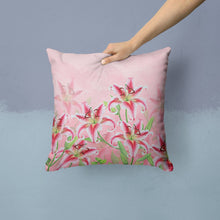 Load image into Gallery viewer, Pink Lillies Throw Pillow - 14x14 Decorative Pillow – Art for Your Home &amp; Patio BB7446PW1414