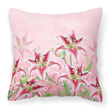 Load image into Gallery viewer, Pink Lillies Fabric Decorative Pillow BB7446PW1818
