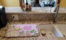 Load image into Gallery viewer, Rose Garden Dish Drying Mat – Absorbent, Artistic Kitchen Essentials BB7447DDM