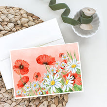Load image into Gallery viewer, Poppies and Chamomiles Greeting Cards -  Blank Note Cards – 8-Pack of Artist-Designed Cards with Envelopes