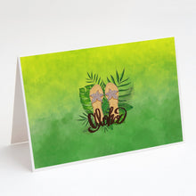 Load image into Gallery viewer, Aloha Flip Flops Greeting Cards -  Blank Note Cards – 8-Pack of Artist-Designed Cards with Envelopes