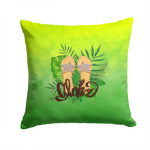 Load image into Gallery viewer, Aloha Flip Flops Throw Pillow - 14x14 Decorative Pillow – Art for Your Home &amp; Patio BB7449PW1414