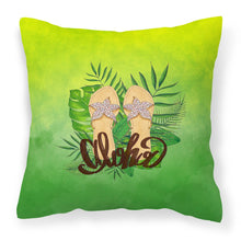 Load image into Gallery viewer, Aloha Flip Flops Fabric Decorative Pillow BB7449PW1818