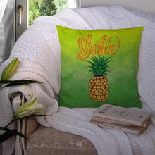 Load image into Gallery viewer, Aloha Pineapple Welcome Throw Pillow - 14x14 Decorative Pillow – Art for Your Home &amp; Patio BB7451PW1414