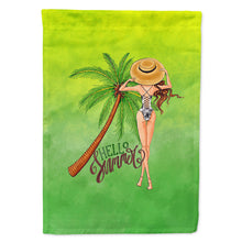 Load image into Gallery viewer, Hello Summer Lady in Swimsuit Flag Canvas House Size BB7452CHF