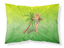 Load image into Gallery viewer, Hello Summer Lady in Swimsuit Fabric Standard Pillowcase – Artistic Decorative Front, White Back BB7452PILLOWCASE