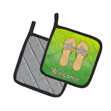 Load image into Gallery viewer, Flip Flops Welcome Pot Holders - Set of 2 - Heat-Resistant Kitchen Essentials BB7454PTHD