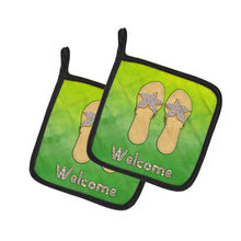 Load image into Gallery viewer, Flip Flops Welcome Pot Holders - Set of 2 - Heat-Resistant Kitchen Essentials BB7454PTHD
