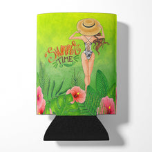 Load image into Gallery viewer, Summer Time Lady in Swimsuit Can or Bottle Hugger BB7455CC