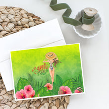 Load image into Gallery viewer, Summer Time Lady in Swimsuit Greeting Cards -  Blank Note Cards – 8-Pack of Artist-Designed Cards with Envelopes