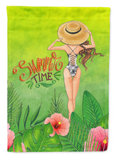 Load image into Gallery viewer, Summer Time Lady in Swimsuit Garden Flag - Outdoor Decorative Yard Flag BB7455GF