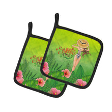 Load image into Gallery viewer, Summer Time Lady in Swimsuit Pot Holders - Set of 2 - Heat-Resistant Kitchen Essentials BB7455PTHD
