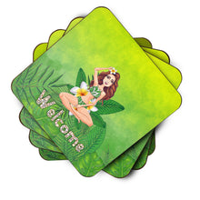 Load image into Gallery viewer, Welcome Lady in Bikini Summer Foam Coaster  BB7457FC