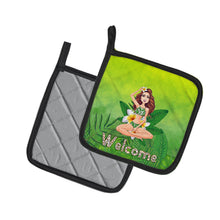 Load image into Gallery viewer, Welcome Lady in Bikini Summer Pot Holders - Set of 2 - Heat-Resistant Kitchen Essentials BB7457PTHD