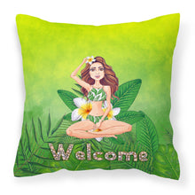 Load image into Gallery viewer, Welcome Lady in Bikini Summer Fabric Decorative Pillow BB7457PW1818