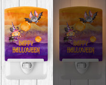 Load image into Gallery viewer, Halloween Little Witch and Bat Ceramic Night Light BB7458CNL