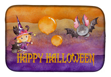 Load image into Gallery viewer, Halloween Little Witch and Bat Dish Drying Mat – Absorbent, Artistic Kitchen Essentials BB7458DDM