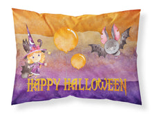 Load image into Gallery viewer, Halloween Little Witch and Bat Fabric Standard Pillowcase – Artistic Decorative Front, White Back BB7458PILLOWCASE