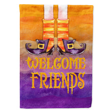 Load image into Gallery viewer, Halloween Welcome Witches Feet Flag Canvas House Size