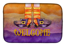 Load image into Gallery viewer, Halloween Welcome Witches Feet Dish Drying Mat – Absorbent, Artistic Kitchen Essentials BB7459DDM