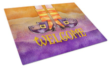 Load image into Gallery viewer, Halloween Welcome Witches Feet Glass Cutting Boards – Durable, Decorative Kitchen Art Large BB7459LCB