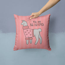 Load image into Gallery viewer, Nursery You are so Loved Llama Throw Pillow - 14x14 Decorative Pillow – Art for Your Home &amp; Patio BB7469PW1414