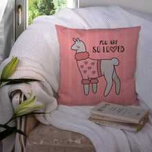 Load image into Gallery viewer, Nursery You are so Loved Llama Throw Pillow - 14x14 Decorative Pillow – Art for Your Home &amp; Patio BB7469PW1414