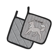 Load image into Gallery viewer, Nursery Be Brave Wolf Pot Holders - Set of 2 - Heat-Resistant Kitchen Essentials BB7472PTHD