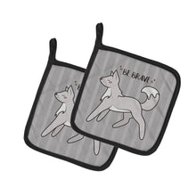 Load image into Gallery viewer, Nursery Be Brave Wolf Pot Holders - Set of 2 - Heat-Resistant Kitchen Essentials BB7472PTHD