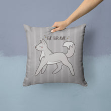 Load image into Gallery viewer, Nursery Be Brave Wolf Throw Pillow - 14x14 Decorative Pillow – Art for Your Home &amp; Patio BB7472PW1414