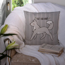 Load image into Gallery viewer, Nursery Be Brave Wolf Throw Pillow - 14x14 Decorative Pillow – Art for Your Home &amp; Patio BB7472PW1414