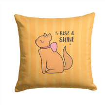 Load image into Gallery viewer, Nursery Rise and Shine Cat Throw Pillow - 14x14 Decorative Pillow – Art for Your Home &amp; Patio BB7473PW1414