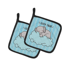 Load image into Gallery viewer, Nursery Sleep Tight Elephant Pot Holders - Set of 2 - Heat-Resistant Kitchen Essentials BB7475PTHD