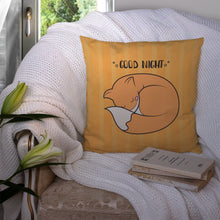 Load image into Gallery viewer, Nursery Good Night Fox Throw Pillow - 14x14 Decorative Pillow – Art for Your Home &amp; Patio BB7477PW1414
