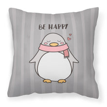 Load image into Gallery viewer, Nursery Be Happy Penquin Fabric Decorative Pillow BB7478PW1818
