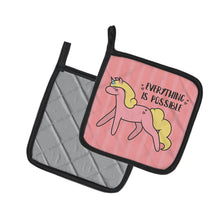 Load image into Gallery viewer, Nursery Everything is Possible Unicorn Pot Holders - Set of 2 - Heat-Resistant Kitchen Essentials BB7479PTHD