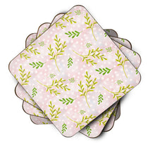 Load image into Gallery viewer, Watercolor Leaves Pink Foam Coaster  BB7480FC