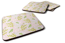 Load image into Gallery viewer, Watercolor Leaves Pink Foam Coaster  BB7480FC