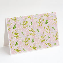 Load image into Gallery viewer, Watercolor Leaves Pink Greeting Cards -  Blank Note Cards – 8-Pack of Artist-Designed Cards with Envelopes
