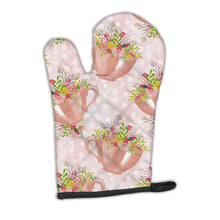 Load image into Gallery viewer, Tea Cup and Flowers Pink Oven Mitt BB7481OVMT