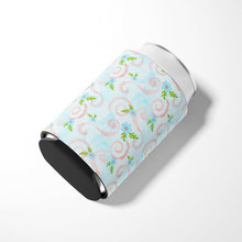 Load image into Gallery viewer, Watercolor Blue Flowers and Swirls Can or Bottle Hugger BB7482CC