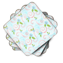 Load image into Gallery viewer, Watercolor Blue Flowers and Swirls Foam Coaster  BB7482FC