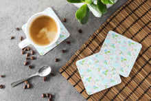 Load image into Gallery viewer, Watercolor Blue Flowers and Swirls Foam Coaster  BB7482FC
