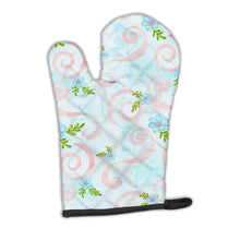 Load image into Gallery viewer, Watercolor Blue Flowers and Swirls Oven Mitt BB7482OVMT