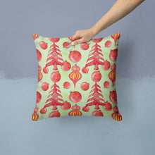 Load image into Gallery viewer, Red Christmas Tree and Ornaments Throw Pillow - 14x14 Decorative Pillow – Art for Your Home &amp; Patio BB7483PW1414