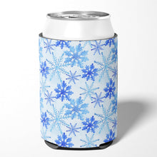 Load image into Gallery viewer, Blue Snowflakes Watercolor Can or Bottle Hugger BB7484CC