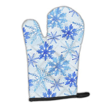 Load image into Gallery viewer, Blue Snowflakes Watercolor Oven Mitt BB7484OVMT