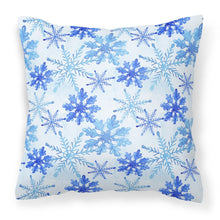 Load image into Gallery viewer, Blue Snowflakes Watercolor Fabric Decorative Pillow BB7484PW1818