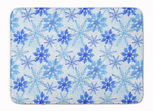 Load image into Gallery viewer, Blue Snowflakes Watercolor Machine Washable Memory Foam Mat BB7484RUG