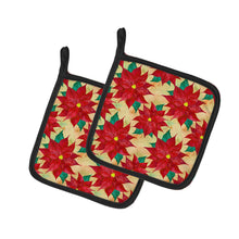 Load image into Gallery viewer, Poinsetta Christmas Pot Holders - Set of 2 - Heat-Resistant Kitchen Essentials BB7485PTHD